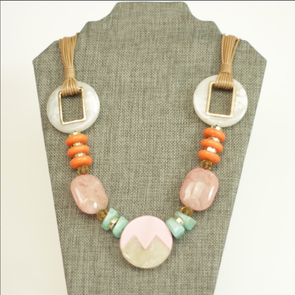🐷 Pink Fashion Statement Piece Necklace